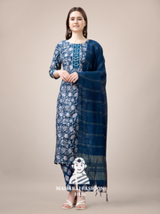 Maharaj Fashion Hub Women's Elegant Kurti Pant Dupatta Set