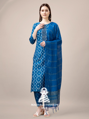 Maharaj Fashion Hub Women's Elegant Kurti Pant Dupatta Set