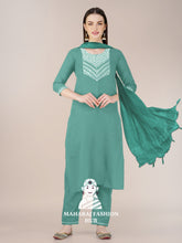 Maharaj Fashion Hub Women's Elegant Kurti Pant Dupatta Set