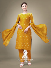 Maharaj Fashion Hub Women's Elegant Kurti Pant Dupatta Set