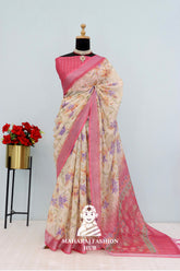 Royal Yet Rooted β Silver Bloom Linen Sarees
