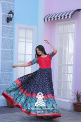 Grace in Every Step β Patola Printed Gown