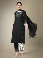 Maharaj Fashion Hub Women's Elegant Kurti Pant Dupatta Set