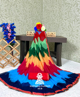 Women's Multicolor Wear Saree β Soft Georgette Fabric in Multicolor Ethnic Design