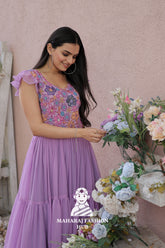 π§΅ Soft & Elegant β Printed Georgette Special Designer Gown