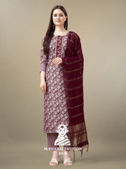 Maharaj Fashion Hub Women's Elegant Kurti Pant Dupatta Set