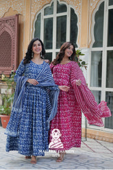 Pack of 2 Premium Ready-Made Pure Cotton Kurti Sets with Pant & Dupatta π