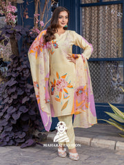 Maharaj Fashion Hub Women's Elegant Kurti Pant Dupatta Set