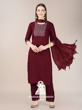 Maharaj Fashion Hub Women's Elegant Kurti Pant Dupatta Set