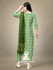 Maharaj Fashion Hub Women's Elegant Kurti Pant Dupatta Set