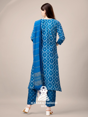 Maharaj Fashion Hub Women's Elegant Kurti Pant Dupatta Set