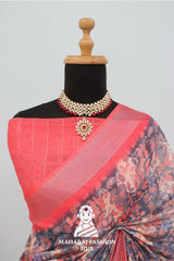 Silver Bloom – Premium Linen Saree Collection