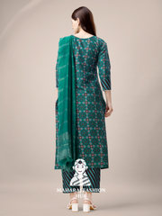 Maharaj Fashion Hub Women's Elegant Kurti Pant Dupatta Set