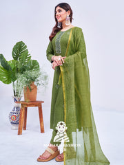 Maharaj Fashion Hub Women's Elegant Kurti Pant Dupatta Set