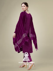 Maharaj Fashion Hub Women's Elegant Kurti Pant Dupatta Set