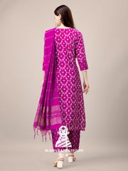 Maharaj Fashion Hub Women's Elegant Kurti Pant Dupatta Set