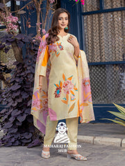 Maharaj Fashion Hub Women's Elegant Kurti Pant Dupatta Set