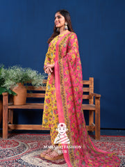 Maharaj Fashion Hub Women's Elegant Kurti Pant Dupatta Set