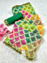 Graceful Bandhani Print Saree in Georgette β Ethnic Ensemble with Blouse | Light & Elegant Party Wear for Special Occasions