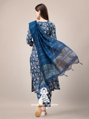 Maharaj Fashion Hub Women's Elegant Kurti Pant Dupatta Set