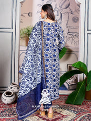 Maharaj Fashion Hub Women's Elegant Kurti Pant Dupatta Set