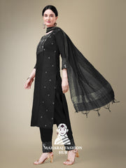 Maharaj Fashion Hub Women's Elegant Kurti Pant Dupatta Set