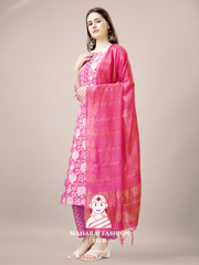 Maharaj Fashion Hub Women's Elegant Kurti Pant Dupatta Set