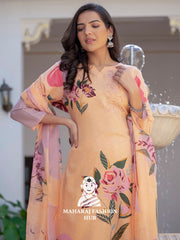 Maharaj Fashion Hub Women's Elegant Kurti Pant Dupatta Set