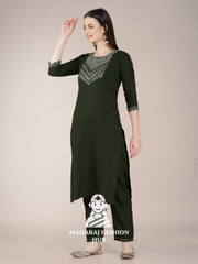 Maharaj Fashion Hub Women's Elegant Kurti Pant Dupatta Set