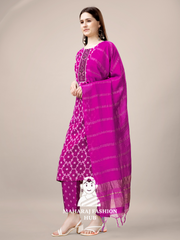 Maharaj Fashion Hub Women's Elegant Kurti Pant Dupatta Set