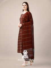 Maharaj Fashion Hub Women's Elegant Kurti Pant Dupatta Set