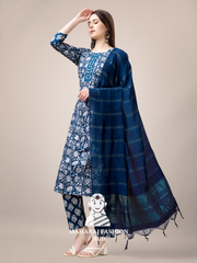 Maharaj Fashion Hub Women's Elegant Kurti Pant Dupatta Set