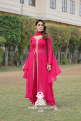 Faux Blooming Embroidered Suit Set with Dupatta