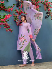 Maharaj Fashion Hub Women's Elegant Kurti Pant Dupatta Set