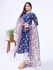 Maharaj Fashion Hub Women's Elegant Kurti Pant Dupatta Set