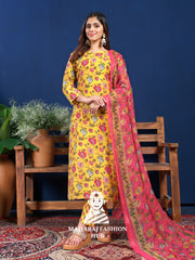 Maharaj Fashion Hub Women's Elegant Kurti Pant Dupatta Set