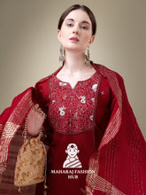 Maharaj Fashion Hub Women's Elegant Kurti Pant Dupatta Set