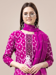 Maharaj Fashion Hub Women's Elegant Kurti Pant Dupatta Set
