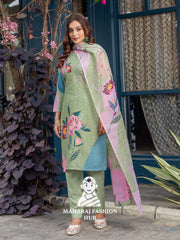 Maharaj Fashion Hub Women's Elegant Kurti Pant Dupatta Set