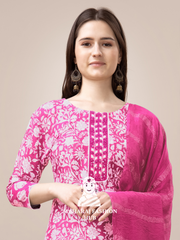 Maharaj Fashion Hub Women's Elegant Kurti Pant Dupatta Set