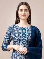 Maharaj Fashion Hub Women's Elegant Kurti Pant Dupatta Set