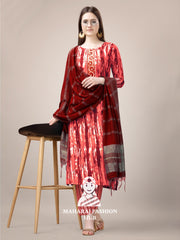 Maharaj Fashion Hub Women's Elegant Kurti Pant Dupatta Set