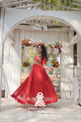 Sequins Embroidered Fabric Gown with Luxurious Finish