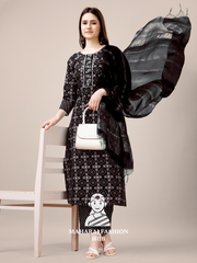 Maharaj Fashion Hub Women's Elegant Kurti Pant Dupatta Set