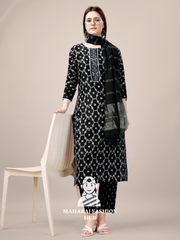 Maharaj Fashion Hub Women's Elegant Kurti Pant Dupatta Set