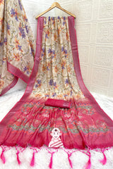 Royal Yet Rooted – Silver Bloom Linen Sarees