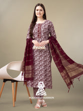 Maharaj Fashion Hub Women's Elegant Kurti Pant Dupatta Set