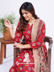 Maharaj Fashion Hub Women's Elegant Kurti Pant Dupatta Set