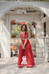 Sequins Embroidered Fabric Gown with Luxurious Finish