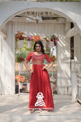 Sequins Embroidered Fabric Gown with Luxurious Finish